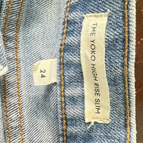 Denim Forum The Yoko High Rise Slim Jeans Size 24 Medium Light wash - Picture 10 of 12